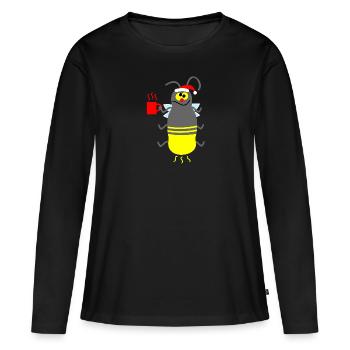 Vin chaud et lucioles (b) - T-shirt manches longues Premium bio Femme - noir - Devant - Julia (174cm)