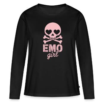 Fille emo ! - T-shirt manches longues Premium bio Femme - noir - Devant - Julia (174cm)