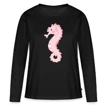 hippocampe - T-shirt manches longues Premium bio Femme - noir - Devant - Julia (174cm)