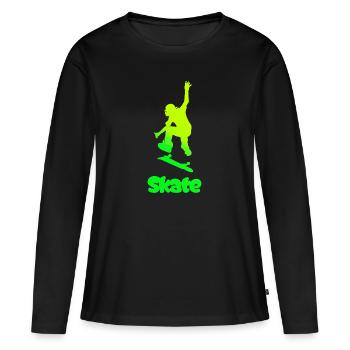 skate skateboarding sk8 - Women's Premium Organic Long Sleeve Shirt - black - Front - Julia (174cm)