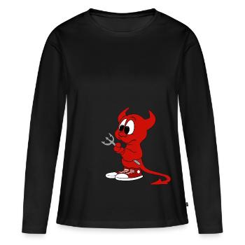 devil - T-shirt manches longues Premium bio Femme - noir - Devant - Julia (174cm)
