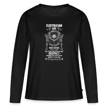 Electrics Electric Lightning - Women's Premium Organic Long Sleeve Shirt - black - Front - Julia (174cm)