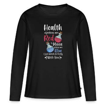 Potion Naturopath Natural - Women's Premium Organic Long Sleeve Shirt - black - Front - Julia (174cm)
