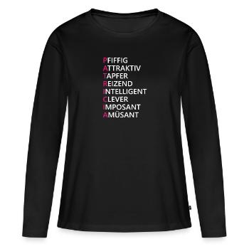 Patricia Name Geschenk - Frauen Premium Bio Langarmshirt - Schwarz - Vorne - Julia (174cm)