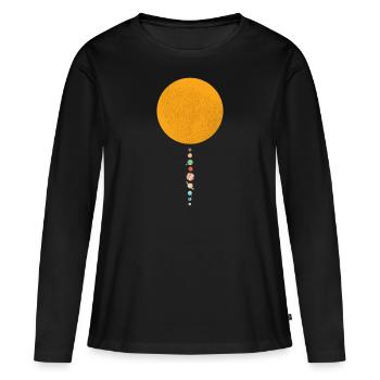 système solaire - T-shirt manches longues Premium bio Femme - noir - Devant - Julia (174cm)