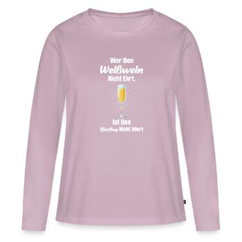 Weißwein Wein Weinfest Geschenk - Frauen Premium Bio Langarmshirt - Altrosa - Vorne - Julia (174cm)