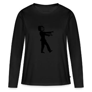Zombie TV - T-shirt manches longues Premium bio Femme - noir - Devant - Julia (174cm)