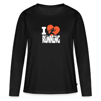 Running Athlete Jogging I Love Running Gift - Women's Premium Organic Long Sleeve Shirt - black - Front - Julia (174cm)