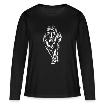 Tervueren "Black Edition" - Frauen Premium Bio Langarmshirt - Schwarz - Vorne - Julia (174cm)
