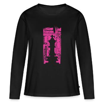 Chess King scratch rose - Chess Players Club - T-shirt manches longues Premium bio Femme - noir - Devant - Julia (174cm)