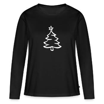 Weihnachtsbaum - Frauen Premium Bio Langarmshirt - Schwarz - Vorne - Julia (174cm)