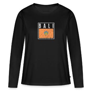 Bali - T-shirt manches longues Premium bio Femme - noir - Devant - Julia (174cm)