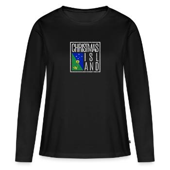 Île Christmas - T-shirt manches longues Premium bio Femme - noir - Devant - Julia (174cm)