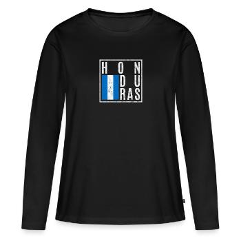 Honduras - Frauen Premium Bio Langarmshirt - Schwarz - Vorne - Julia (174cm)