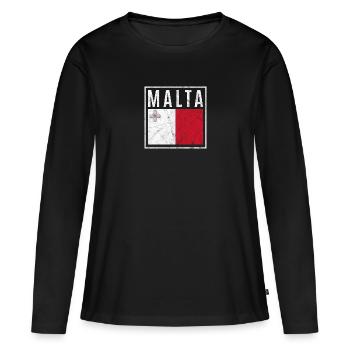 Malte - T-shirt manches longues Premium bio Femme - noir - Devant - Julia (174cm)