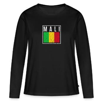 Mali - T-shirt manches longues Premium bio Femme - noir - Devant - Julia (174cm)