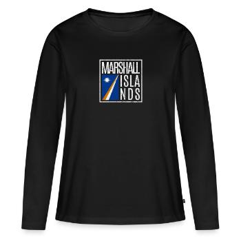 Îles Marshall - T-shirt manches longues Premium bio Femme - noir - Devant - Julia (174cm)