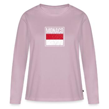 Monaco - T-shirt manches longues Premium bio Femme - rose poudré - Devant - Julia (174cm)