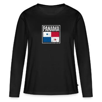 Panama - T-shirt manches longues Premium bio Femme - noir - Devant - Julia (174cm)