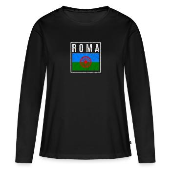 Roma - Women's Premium Organic Long Sleeve Shirt - black - Front - Julia (174cm)