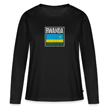 Rwanda - T-shirt manches longues Premium bio Femme - noir - Devant - Julia (174cm)