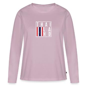 Thaïlande - T-shirt manches longues Premium bio Femme - rose poudré - Devant - Julia (174cm)