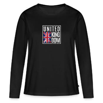 Großbritannien - Frauen Premium Bio Langarmshirt - Schwarz - Vorne - Julia (174cm)