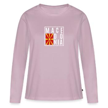 North Macedonia - Women's Premium Organic Long Sleeve Shirt - dusky pink - Front - Julia (174cm)