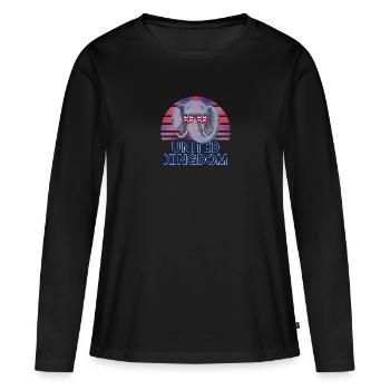 Großbritannien - Frauen Premium Bio Langarmshirt - Schwarz - Vorne - Julia (174cm)