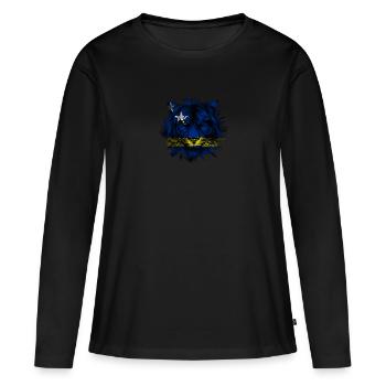 Curaçao - T-shirt manches longues Premium bio Femme - noir - Devant - Julia (174cm)