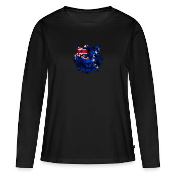 Îles Cook - T-shirt manches longues Premium bio Femme - noir - Devant - Julia (174cm)