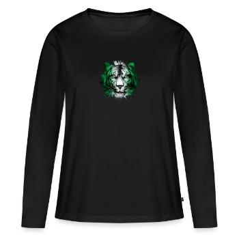 Nigéria - T-shirt manches longues Premium bio Femme - noir - Devant - Julia (174cm)