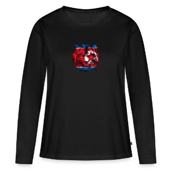 Corée du Nord - T-shirt manches longues Premium bio Femme - noir - Devant - Julia (174cm)