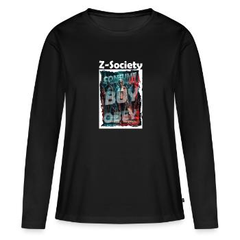 Z society - T-shirt manches longues Premium bio Femme - noir - Devant - Julia (174cm)