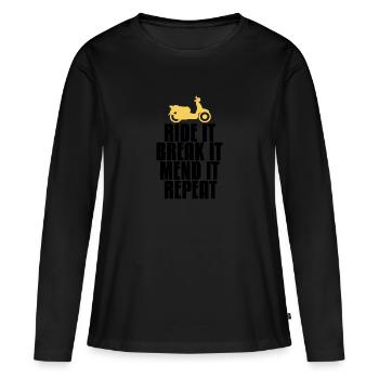 Moped moped retro - Women's Premium Organic Long Sleeve Shirt - black - Front - Julia (174cm)