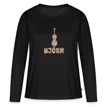 Viola Björn - T-shirt manches longues Premium bio Femme - noir - Devant - Julia (174cm)
