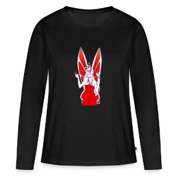 fée du printemps - T-shirt manches longues Premium bio Femme - noir - Devant - Julia (174cm)