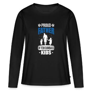 Père fier - T-shirt manches longues Premium bio Femme - noir - Devant - Julia (174cm)