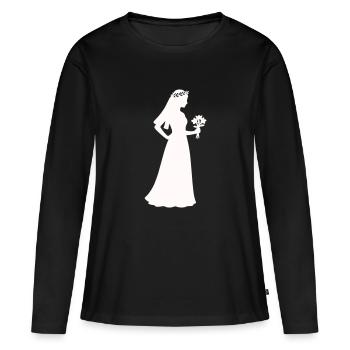 mariée - T-shirt manches longues Premium bio Femme - noir - Devant - Julia (174cm)
