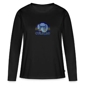 Curaçao - T-shirt manches longues Premium bio Femme - noir - Devant - Julia (174cm)