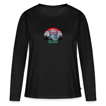 Irak - T-shirt manches longues Premium bio Femme - noir - Devant - Julia (174cm)