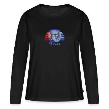 Cuba - T-shirt manches longues Premium bio Femme - noir - Devant - Julia (174cm)