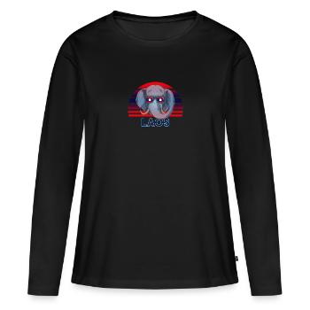 Laos - T-shirt manches longues Premium bio Femme - noir - Devant - Julia (174cm)