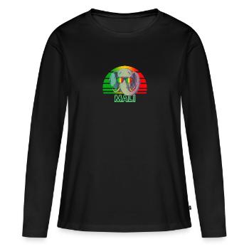 Mali - T-shirt manches longues Premium bio Femme - noir - Devant - Julia (174cm)