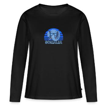 Somalie - T-shirt manches longues Premium bio Femme - noir - Devant - Julia (174cm)