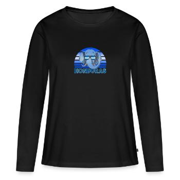Honduras - Frauen Premium Bio Langarmshirt - Schwarz - Vorne - Julia (174cm)