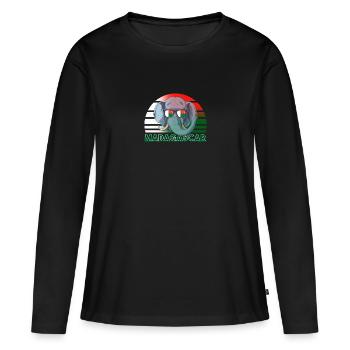 Madagascar - T-shirt manches longues Premium bio Femme - noir - Devant - Julia (174cm)