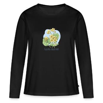 Botanische Zeichnung der Ente - Frauen Premium Bio Langarmshirt - Schwarz - Vorne - Julia (174cm)