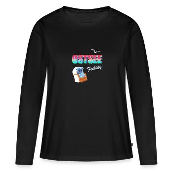 Sensation de la mer Baltique - T-shirt manches longues Premium bio Femme - noir - Devant - Julia (174cm)