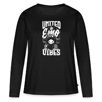 Emoticon Emo United dans Emo Vibes Emocore Esthétique - T-shirt manches longues Premium bio Femme - noir - Devant - Julia (174cm)